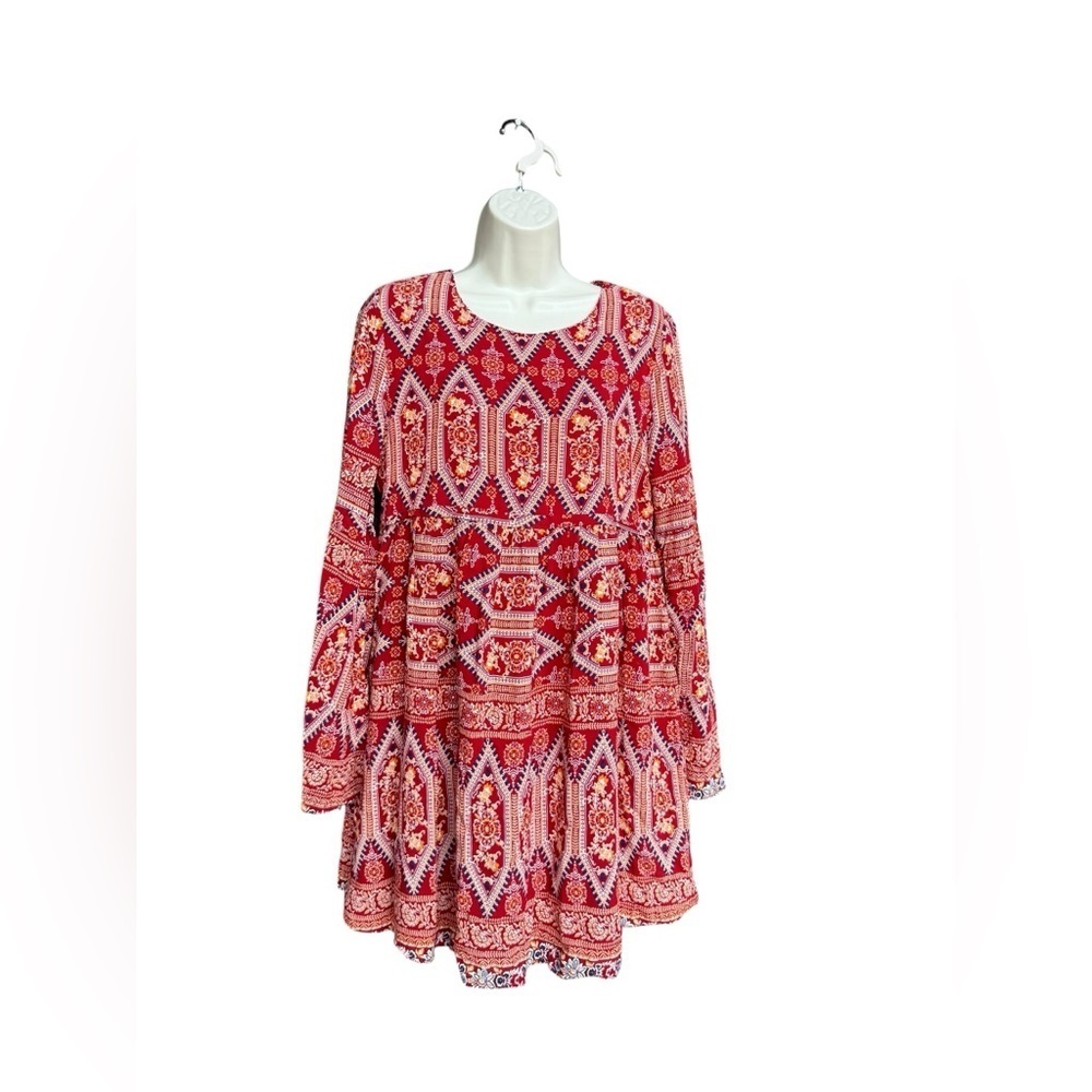 Sugarlips Women’s Boho Tribal Flare Sleeve Long Sleeve A Line Dress Medium